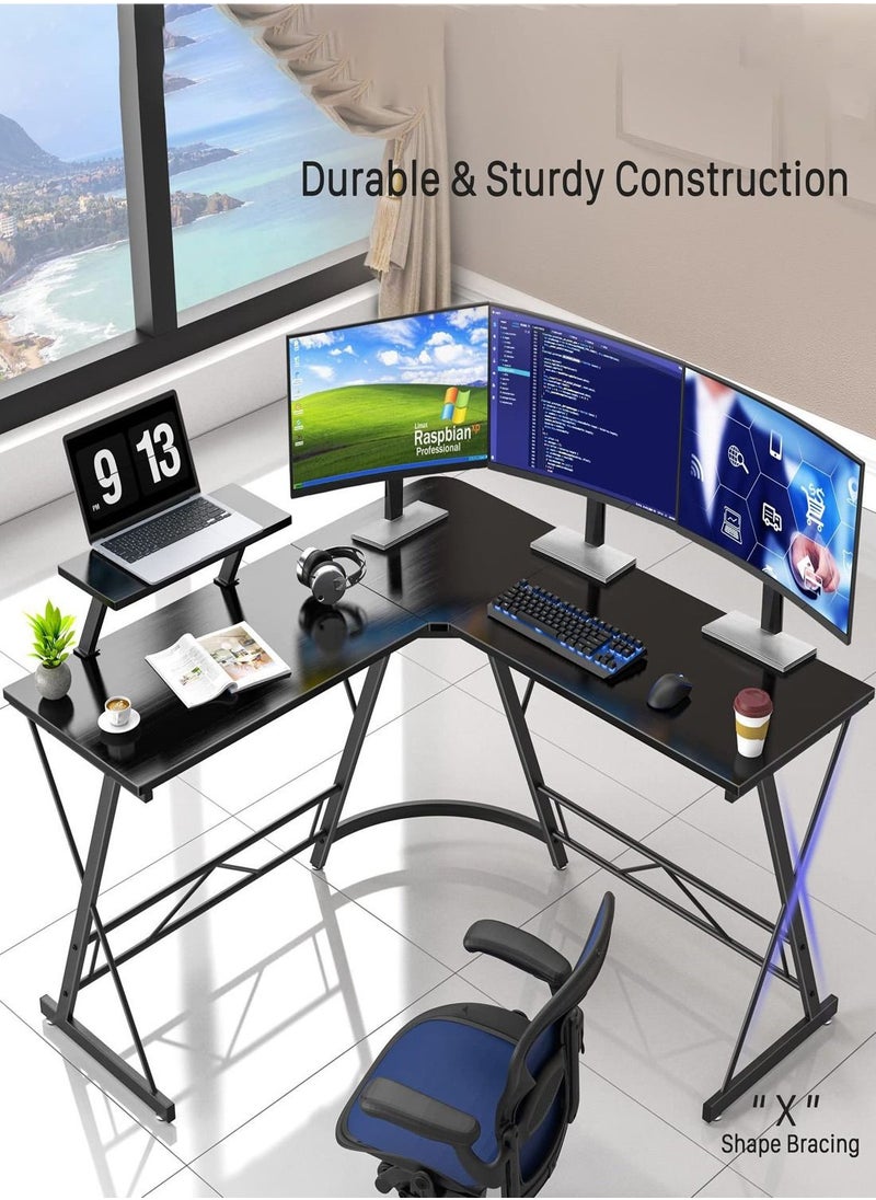 CHOIWIN - Computer Desk,L-Shaped Desk Large Corner Desk, Home Gaming Desk,Writing Studying PC Laptop Workstation Table for Home Office Bedroom - Image 1