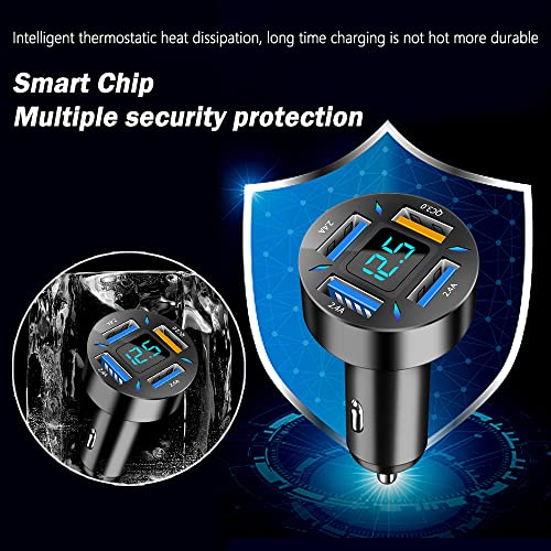 KIFIDAN 66W Fast USB Car Charger Fast Charge with Voltmeter LED Light Display Car Charger Adapter Compatible for iPhone 14/13/12/11pro/x/8/S22/S22+/Ultra/S21/S10/S9 - Image 5