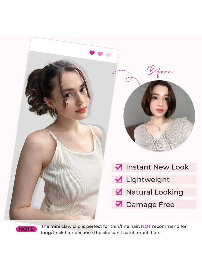 REECHO Eecho Ponytail Extension 9" Claw Clip In Short Curly Wavy Pony Hair Extension Jaw Clip On Pony Tail Hp001 Hairpiece For Women Chocolate Brown With Highlights - Image 5