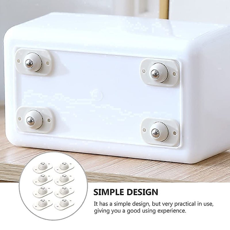 MIRARIYA MIRARIYA 8 Piece Self Adhesive 360 Degree Mini Swivel Casters Wheels Universal Wheels at The Bottom of The Storage Box Trash Can Baby Toys Car Cloth Bin Container CABI Pack of 8 - Image 3