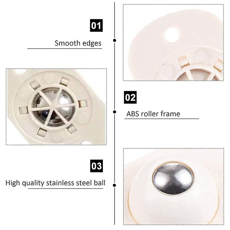 MIRARIYA MIRARIYA 8 Piece Self Adhesive 360 Degree Mini Swivel Casters Wheels Universal Wheels at The Bottom of The Storage Box Trash Can Baby Toys Car Cloth Bin Container CABI Pack of 8 - Image 5