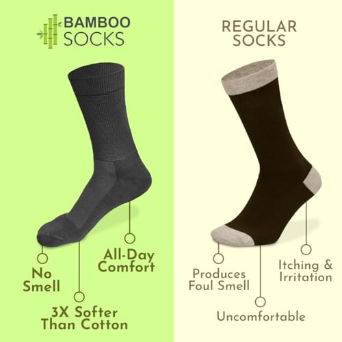 HEELIUM Bamboo Crew Socks for Men | Formal Socks, Full Length | Odour Free & Cushioned Base | 3X Softer than Regular Socks - Image 2