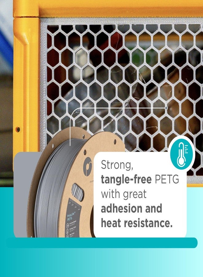 Polymaker PolyLite Grey 3D Printer PETG Filament 1.75mm 1kg, Legacy PETG Formula, +- 0.03mm Dimensional Accuracy, Reliable Everyday Filament, Strong Layer Bonding, Compatible with Most 3D Printers - Image 2