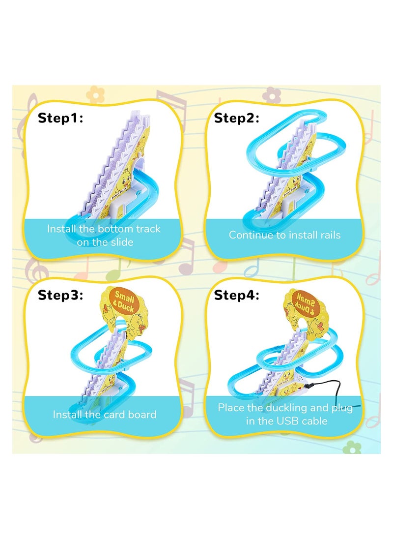 Cool Baby - Electric Penguins Stair Climb Track Toy Helps Color Recognition Multicolored For 3+ Years Kids - Image 1