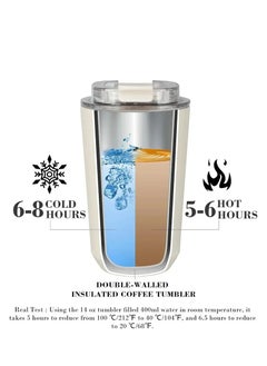 smeg 320ML Beverage Cup Travel Portable Car Drinking Cup Stainless Steel Vacuum Leak proof 320ML Coffee Thermos（Grey）  - Image 2