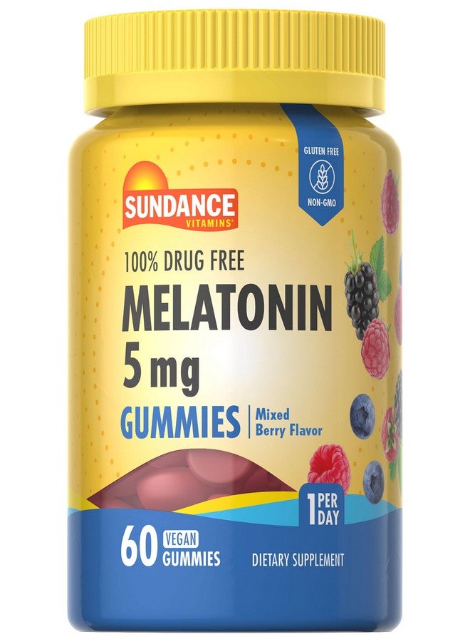 Sundance Sundance Melatonin Gummies 5mg | 60 Count | Mixed Berry Flavor | Vegan, Non-GMO, and Gluten Free Supplement  - Image 1