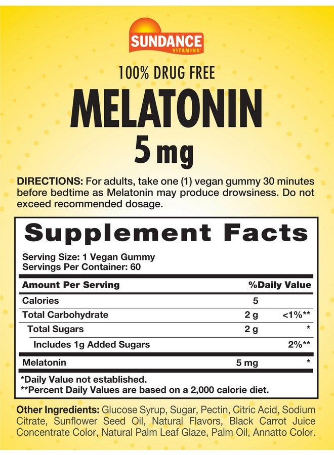 Sundance Sundance Melatonin Gummies 5mg | 60 Count | Mixed Berry Flavor | Vegan, Non-GMO, and Gluten Free Supplement  - Image 2