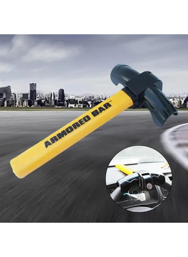 قفل عجلة القيادة على شكل T متكامل ثقيل للمقاومة السرقة مع مفتاحين للسيارات والشاحنات والحافلات الصغيرة وسيارات الدفع الرباعي، أمان المركبات، تركيب سهل، متوافق مع معظم المركبات، سطح معدني أنيق - Image 3