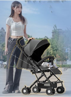 HaveDream Baby Stroller, Uv Protection Ultra-Light, Portable, Foldable, Can Sit Or Lie Down, Baby Stroller With Umbrella (Black)  - Image 4