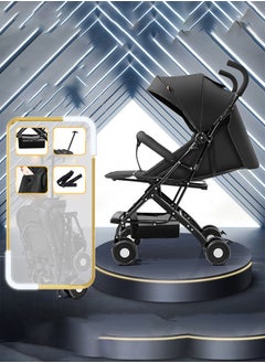 HaveDream Baby Stroller, Uv Protection Ultra-Light, Portable, Foldable, Can Sit Or Lie Down, Baby Stroller With Umbrella (Black)  - Image 3