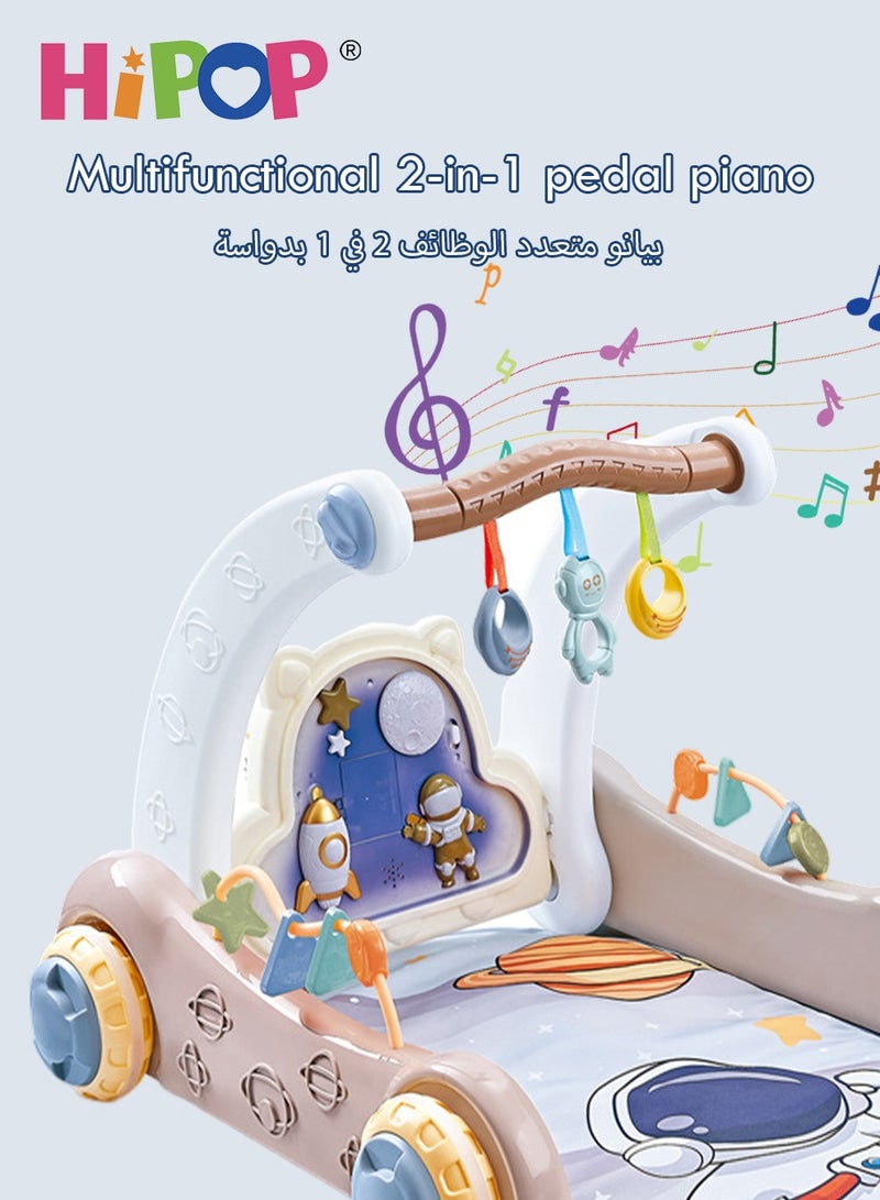 هيبوب سجادة لعب رياضية للأطفال 2 في 1، لعبة أطفال للركل والبيانو، مركز أنشطة رياضية للأطفال، حامل لياقة مشاية للأطفال - Image 4