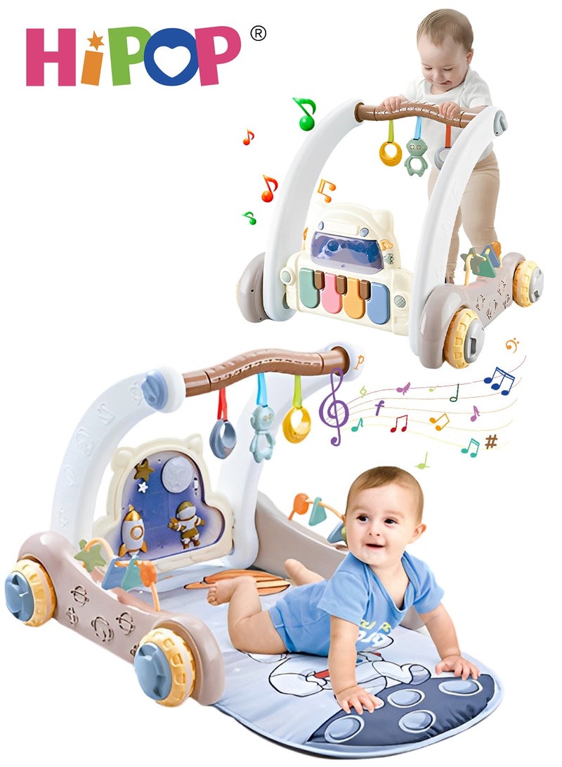 هيبوب سجادة لعب رياضية للأطفال 2 في 1، لعبة أطفال للركل والبيانو، مركز أنشطة رياضية للأطفال، حامل لياقة مشاية للأطفال - Image 1