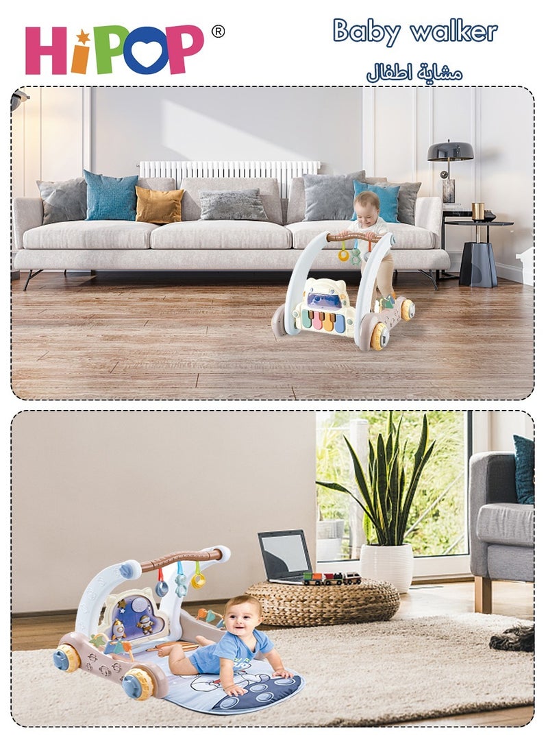 هيبوب سجادة لعب رياضية للأطفال 2 في 1، لعبة أطفال للركل والبيانو، مركز أنشطة رياضية للأطفال، حامل لياقة مشاية للأطفال - Image 5