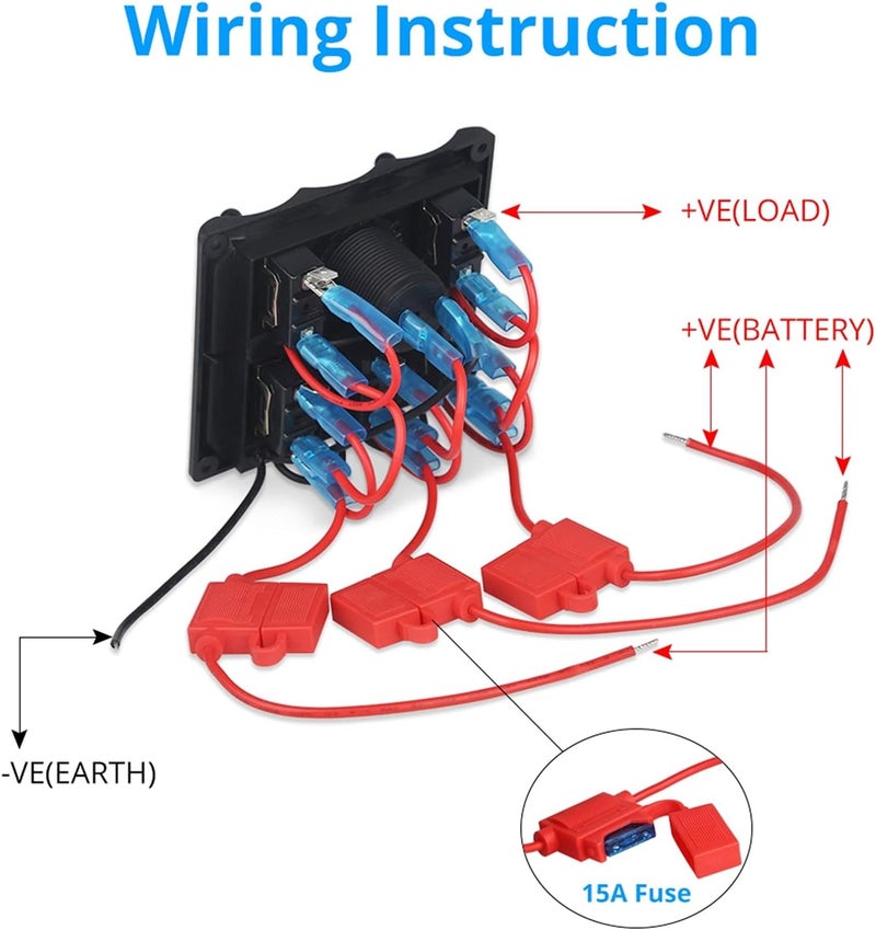 Wivplex 5 Gang Yacht Boat Switch Panel - Image 3