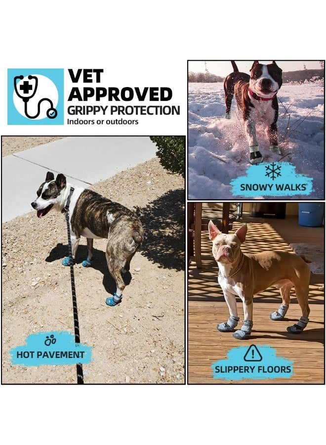 Dog Shoes for Large Dogs, Medium Dog Boots & Paw Protectors for Hardwood Floors, Outdoor Dog Booties for Hot Pavement Winter Snow Hiking, Breathable Dog Shoes with Reflective Strips - Image 2