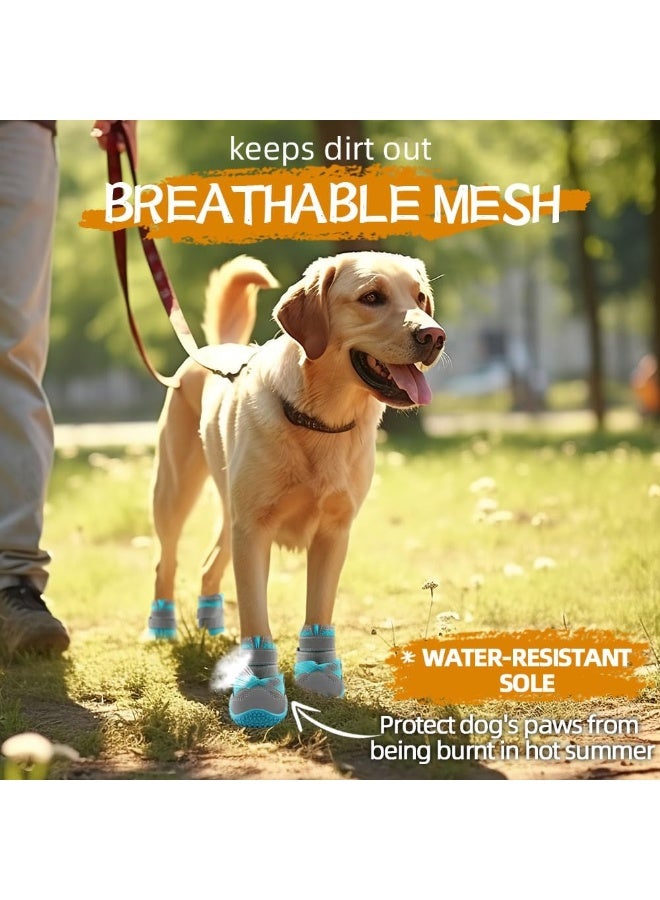 Dog Shoes for Large Dogs, Medium Dog Boots & Paw Protectors for Hardwood Floors, Outdoor Dog Booties for Hot Pavement Winter Snow Hiking, Breathable Dog Shoes with Reflective Strips - Image 3