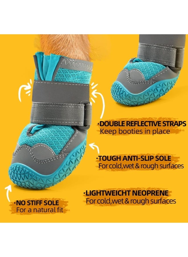 Dog Shoes for Large Dogs, Medium Dog Boots & Paw Protectors for Hardwood Floors, Outdoor Dog Booties for Hot Pavement Winter Snow Hiking, Breathable Dog Shoes with Reflective Strips - Image 5