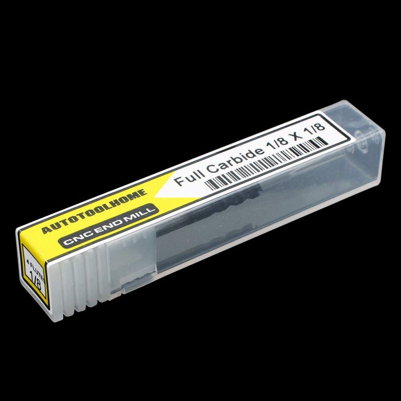 AUTOTOOLHOME 1/8" Carbide Square End Mill for Micro Grain Carbide Milling Cutter for Alloy Steel Hardened Steels 4 Flutes HRC50 (1, 1/8 in) - Image 2