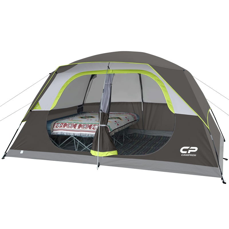 CAMPROS CP Tent 8 Person Camping Tents, Waterproof Windproof Family Dome Tent with Rainfly, Large Mesh Windows, Wider Door, Easy Setup, Portable with Carry Bag (Dark Gray) - Image 1