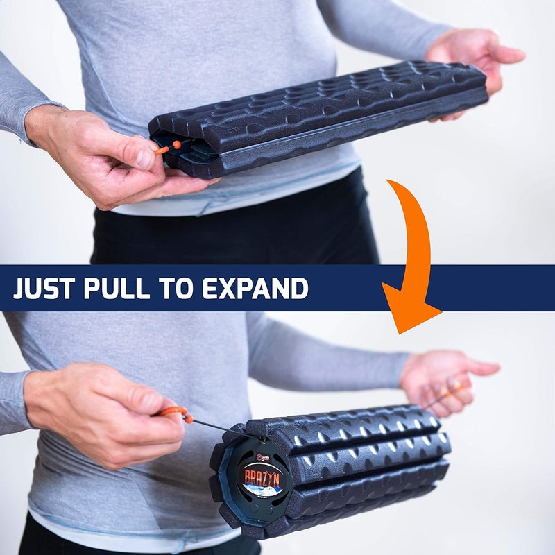 Brazyn Morph Foam Roller (Alpha-Sage): Collapsible Travel Foam Roller for Pain Relief, Workout Muscle Recovery, Back Massager, Deep Tissue Leg Massage, Back Cracker, Stretcher; Small, Portable - Image 4