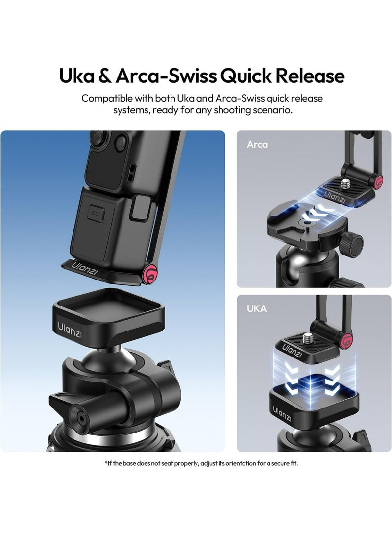ULANZI MA66 Camera Tripod Compatible with DJI OSMO Pocket 3/Pocket 4,Quick Release Camera Stand with 1/4 Mount,Uka & Arca-Swiss Magnetic Foldable Selfie Stick,Mantis Hook Stand for Desktop Video Live - Image 2