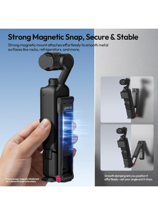 ULANZI MA66 Camera Tripod Compatible with DJI OSMO Pocket 3/Pocket 4,Quick Release Camera Stand with 1/4 Mount,Uka & Arca-Swiss Magnetic Foldable Selfie Stick,Mantis Hook Stand for Desktop Video Live - Image 3
