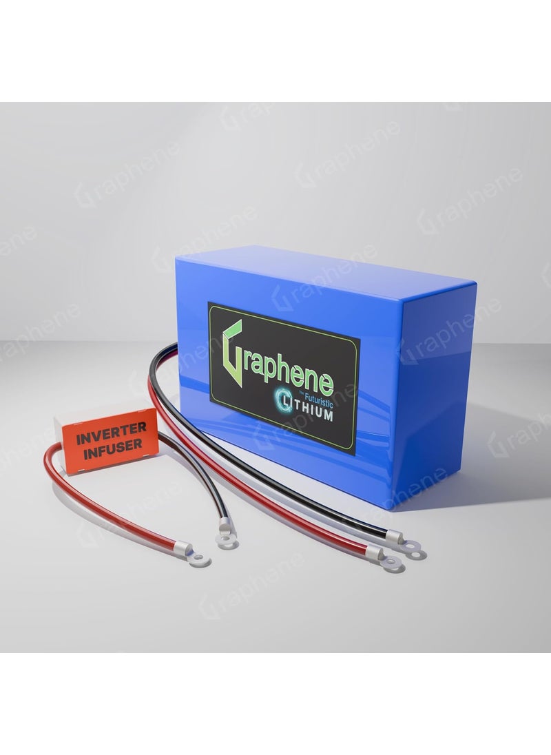 GRAPHENE GRAPHENE 12 Volt 100AH Lithium Ferro Phosphate Inverter Battery Solar Compatible Back Up More Than 180AH Lead Acid Battery Long Life Up to 20 Years Works with Any Normal Inverter 5 Years Warranty  - Image 1