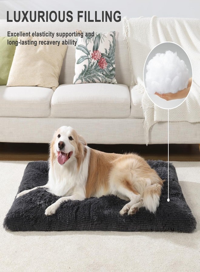 Vonabem Large Dog Bed XL, Washable Dogs Crate Pad 42 Inch, Plush Soft Pet Mats for Sleeping, Anti Slip Kennel Pads 41 * 27 inch Dark Grey - Image 4