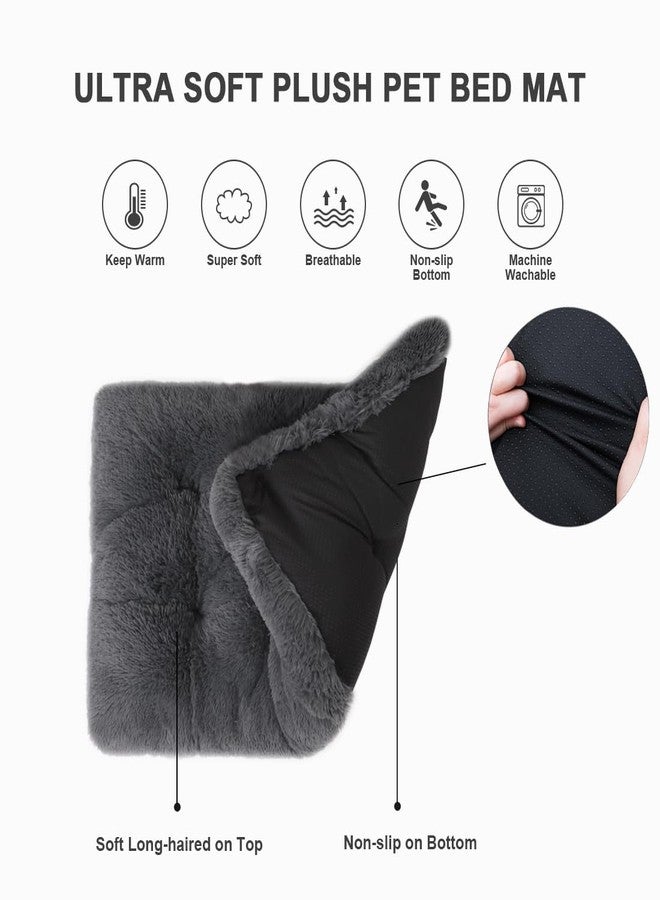 Vonabem Large Dog Bed XL, Washable Dogs Crate Pad 42 Inch, Plush Soft Pet Mats for Sleeping, Anti Slip Kennel Pads 41 * 27 inch Dark Grey - Image 5