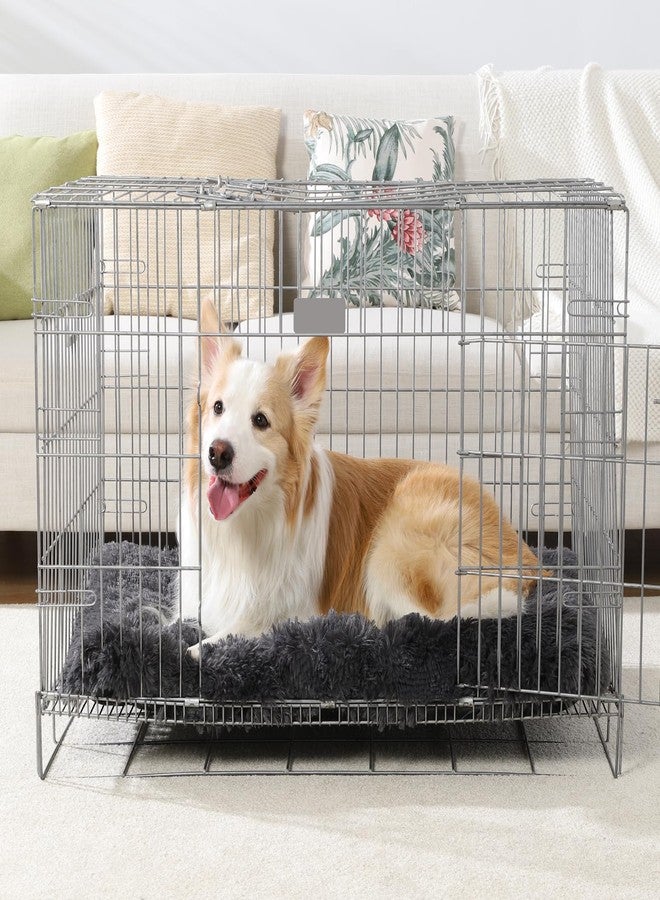 Vonabem Large Dog Bed XL, Washable Dogs Crate Pad 42 Inch, Plush Soft Pet Mats for Sleeping, Anti Slip Kennel Pads 41 * 27 inch Dark Grey - Image 3
