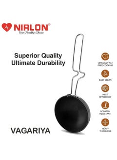 Nirlon NIRLON Hard Anodised Tadka Pan/Vagariya with Handle/Gas StoveTop Compatible, Size 10 CM  - Image 2