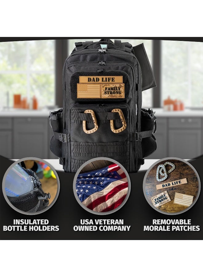 ActiveDoodie Dad Gear - Dad Diaper Bag for Men with Waterproof Changing Pad, Removable Dad Life Patches, Insulated Bottle Holders, Black - Image 5