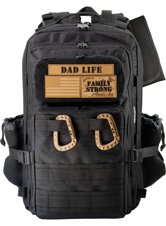 ActiveDoodie Dad Gear - Dad Diaper Bag for Men with Waterproof Changing Pad, Removable Dad Life Patches, Insulated Bottle Holders, Black - Image 1
