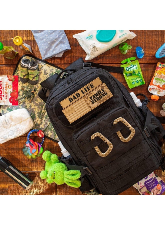 ActiveDoodie Dad Gear - Dad Diaper Bag for Men with Waterproof Changing Pad, Removable Dad Life Patches, Insulated Bottle Holders, Black - Image 2
