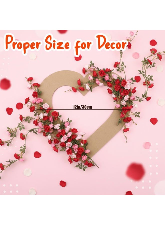 Solsew 40 Pcs 11.8'' Heart Shaped Cardboard Wreaths Frame Unfinished Valentine's Day Hanging DIY Craft Wreath Form Bulk Wreath Ring Floral Hoop Ring for DIY Craft Valentine's Day Wedding New YearDecor - Image 2