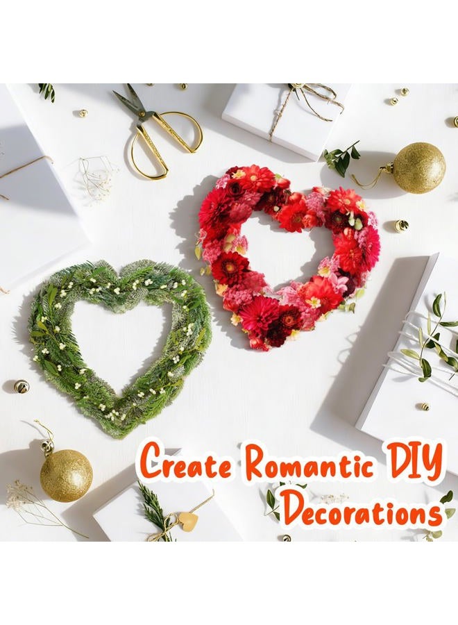 Solsew 40 Pcs 11.8'' Heart Shaped Cardboard Wreaths Frame Unfinished Valentine's Day Hanging DIY Craft Wreath Form Bulk Wreath Ring Floral Hoop Ring for DIY Craft Valentine's Day Wedding New YearDecor - Image 5