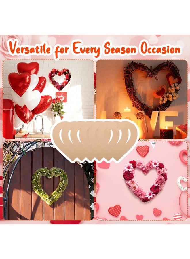 Solsew 40 Pcs 11.8'' Heart Shaped Cardboard Wreaths Frame Unfinished Valentine's Day Hanging DIY Craft Wreath Form Bulk Wreath Ring Floral Hoop Ring for DIY Craft Valentine's Day Wedding New YearDecor - Image 4