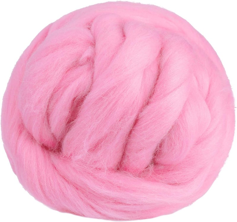 JUPEAN 3.53oz Wool Roving, Fiber Roving Wool Top, Needle Felting Supplies, Pure Wools, Chunky Yarn, Spinning Wools for Needle Felting Wet DIY Hand Spinning (Antique Pink) - Image 1