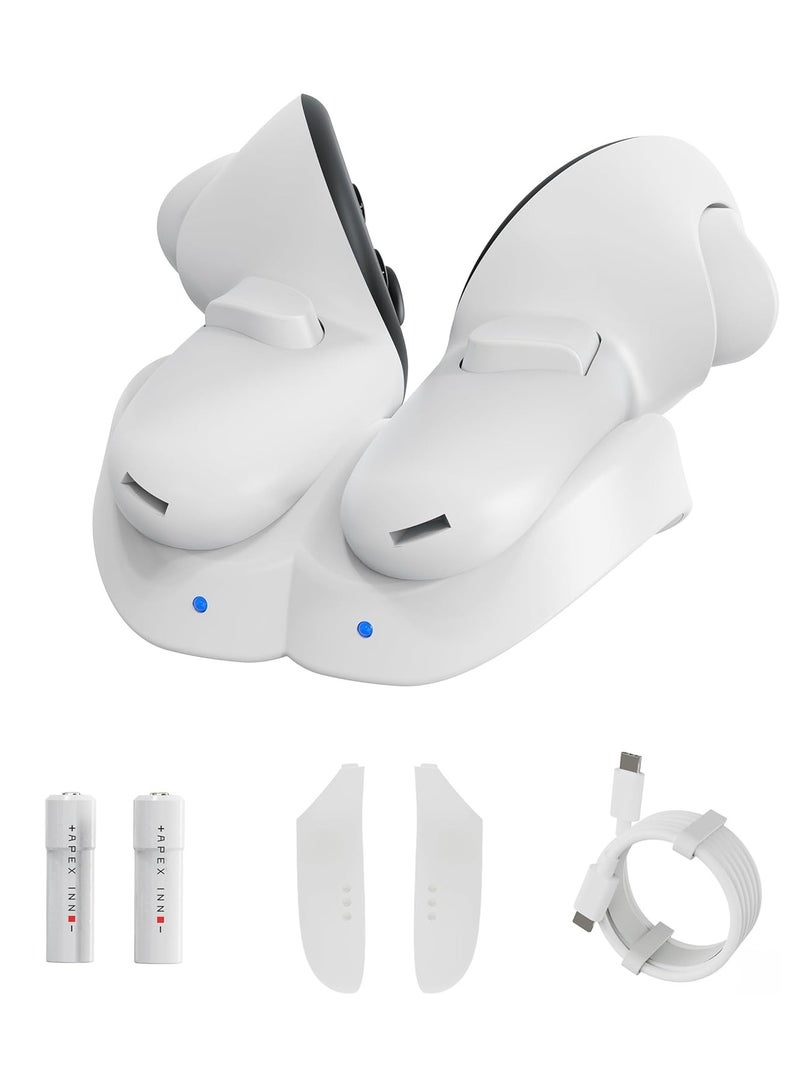 Excefore Controller Charging Dock for Meta Quest 3 Accessories, VR Charging Station Stand for Oculus Quest 3 Controllers, Controllers Display Holder for Quest 3, with 2 Rechargeable Batteries  - Image 1