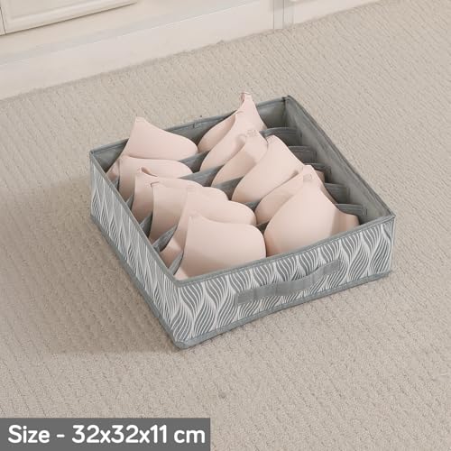 HOKIPO Lingerie Organizer for Women – 6 Slot Bra Organizer for Wardrobe & Drawers | Foldable Innerwear Organiser for Bras, Camisoles | Non-Woven Fabric | Pack of 2 (AR-5803 * 2) - Image 4