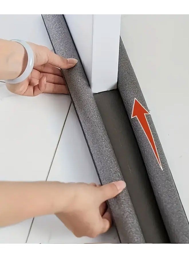Door Seam And Bottom Sealing Strip Windproof And Insect-proof Silent Door Seam Sealing Strip Door And Window Sound Insulation Sealing Strip Self-adhesive Cuttable Foam Sealing Strip Home Decor Grey - Image 1