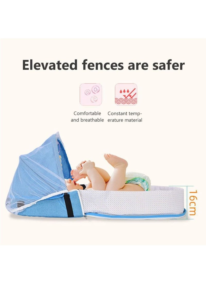 Arabest Portable Baby Bed Travel Bassinet with Mosquito Net and Awning, Foldable Infant Crib, Baby Cots for Newborn  - Image 5
