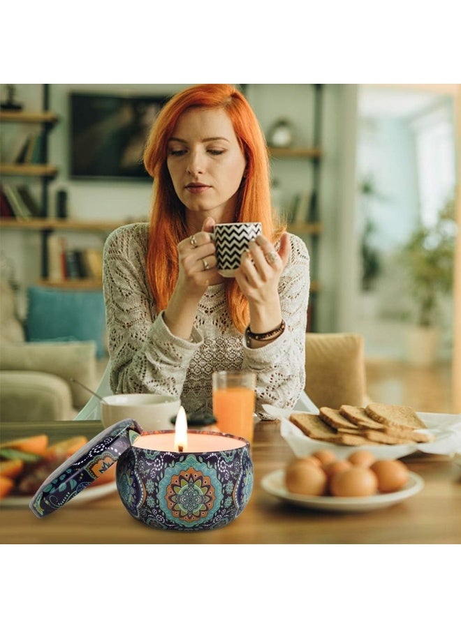 لوكاداه مجموعة هدايا شموع معطرة للنساء - عبوة من 4 شموع عطرية من شمع الصويا الطبيعي في مرطبانات، شموع سفر طويلة الأمد لتخفيف التوتر، والنوم، والاسترخاء، والمنتجعات الصحية، والحمام، واليوغا، وأعياد الميلاد، وهدايا العطلات - Image 3