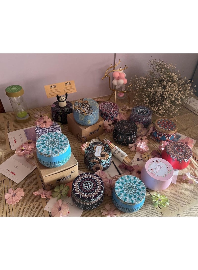 لوكاداه مجموعة هدايا شموع معطرة للنساء - عبوة من 4 شموع عطرية من شمع الصويا الطبيعي في مرطبانات، شموع سفر طويلة الأمد لتخفيف التوتر، والنوم، والاسترخاء، والمنتجعات الصحية، والحمام، واليوغا، وأعياد الميلاد، وهدايا العطلات - Image 4