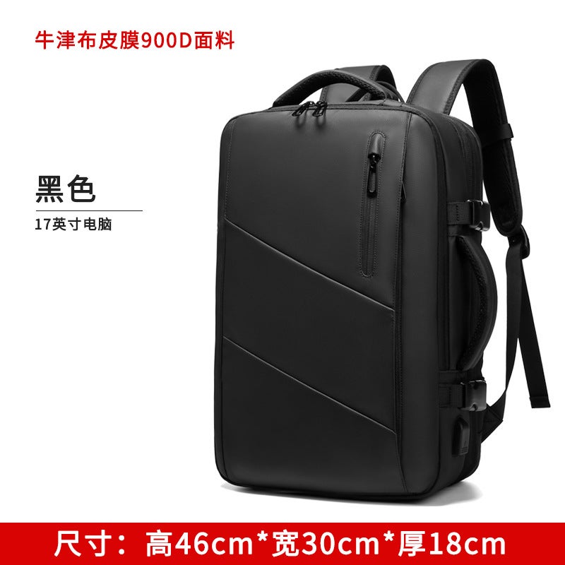 Large Capacity Travel Backpack Unisex Black (Elite Edition can be expanded)