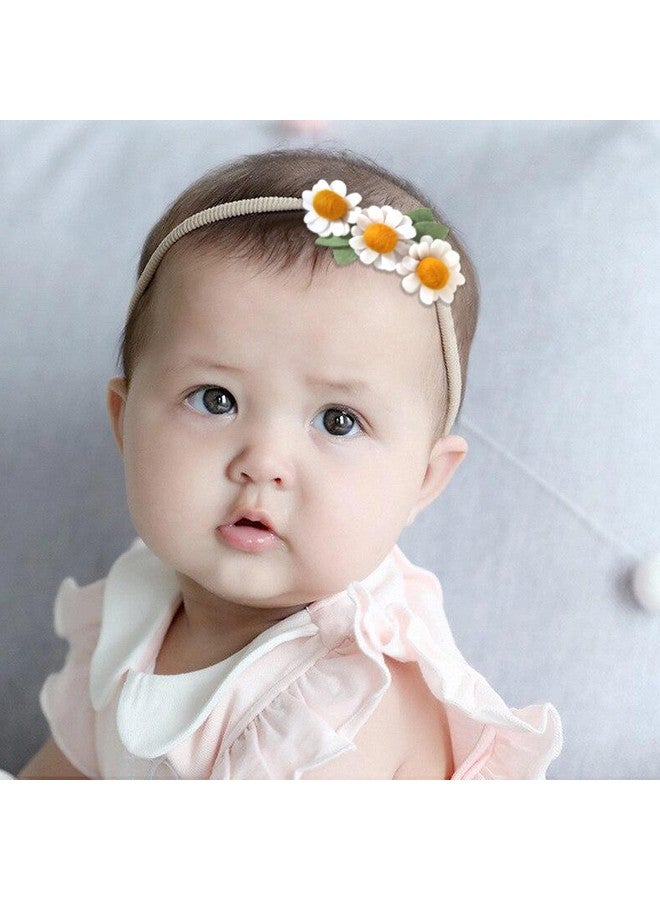 Agkvw Felt Daisy Baby Headband- Two Groovy and Wild One Party Accessories, Woodland Baby Headbands, New Born Shooting Props, Half Birthday Flower Headband - Image 3