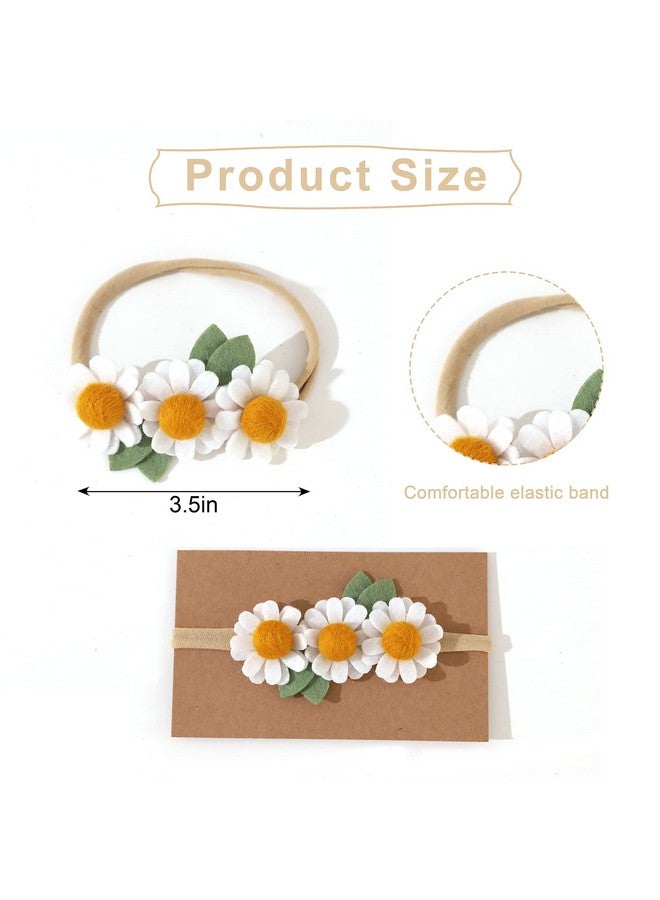 Agkvw Felt Daisy Baby Headband- Two Groovy and Wild One Party Accessories, Woodland Baby Headbands, New Born Shooting Props, Half Birthday Flower Headband - Image 2