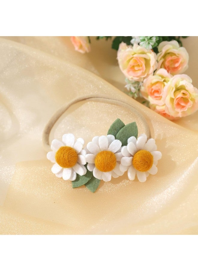 Agkvw Felt Daisy Baby Headband- Two Groovy and Wild One Party Accessories, Woodland Baby Headbands, New Born Shooting Props, Half Birthday Flower Headband - Image 5