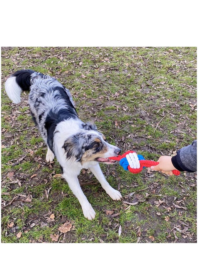 Duvo + Dog Playing Toy Papa Smurf Rope Ball With 2 Loops 42cm - Image 2