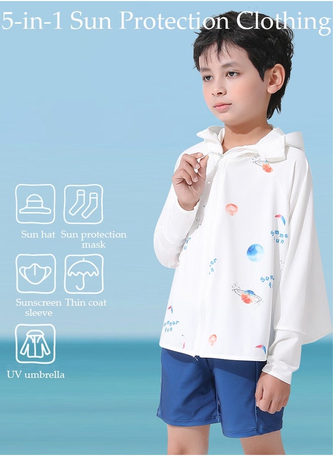 DUNISO Lightweight Sun Protection Clothing For Kids, UPF 50+ Long Sleeve Sun Protection Hoodie Shirt , Long Sleeve Ice Silk Hoodie Shirts for Outdoor Climbing Hiking  - Image 2